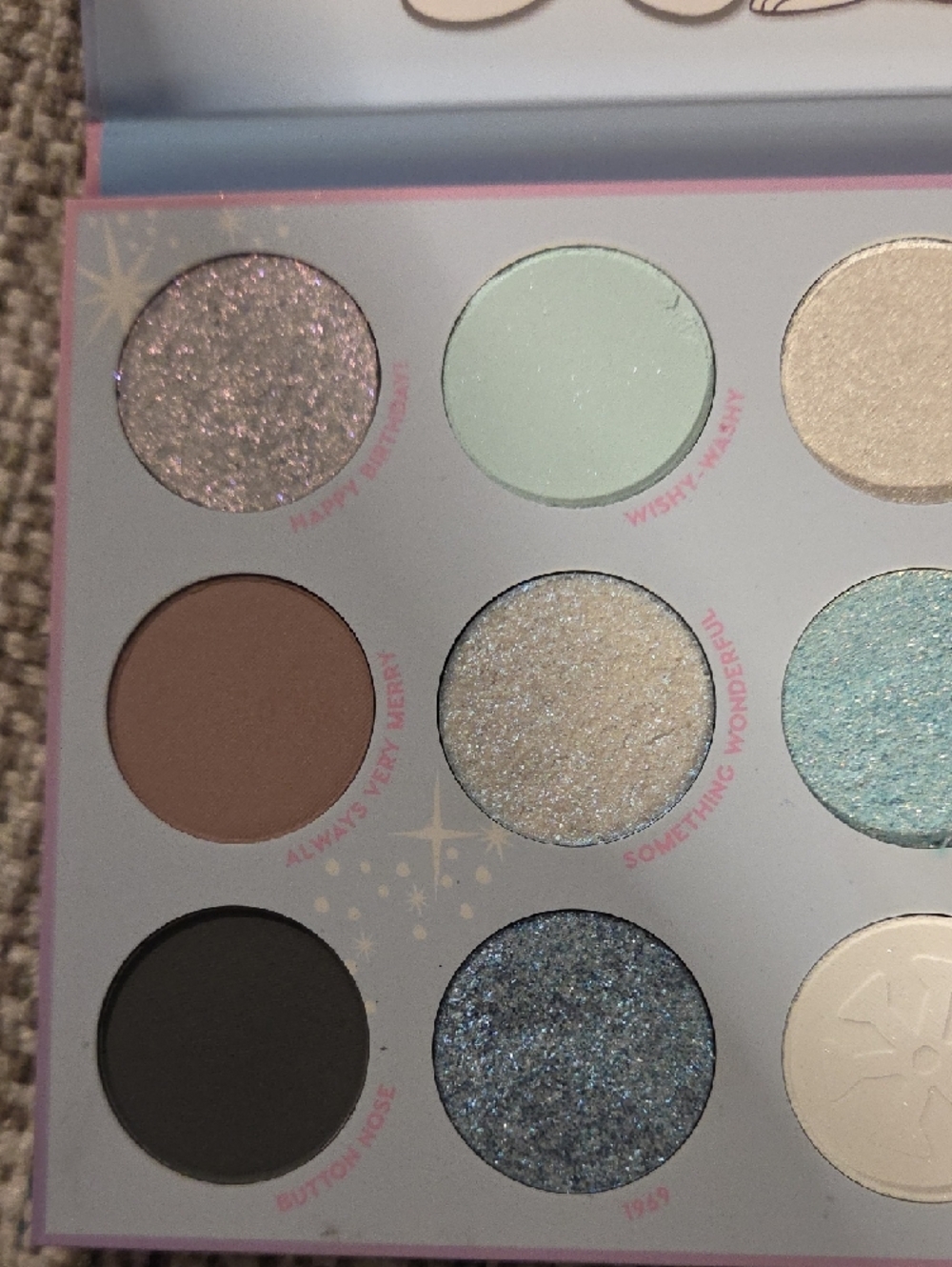 ColourPop Frosty the Snowman Holiday Palette - Pastel Blue & Pink Artwork - Picture 4 of 5